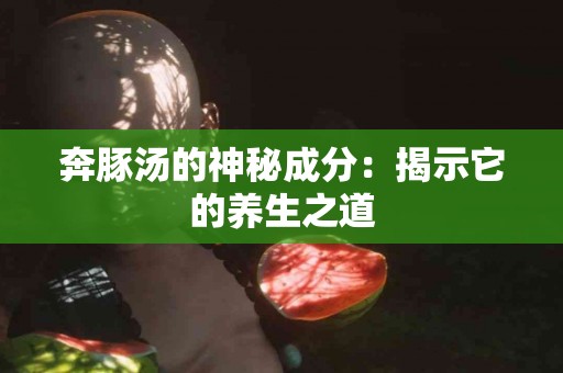 奔豚汤的神秘成分：揭示它的养生之道